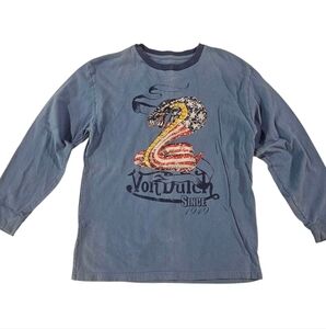 Vintage Von Dutch Kids Long Sleeve Shirt with Multicolor Snake Graphic